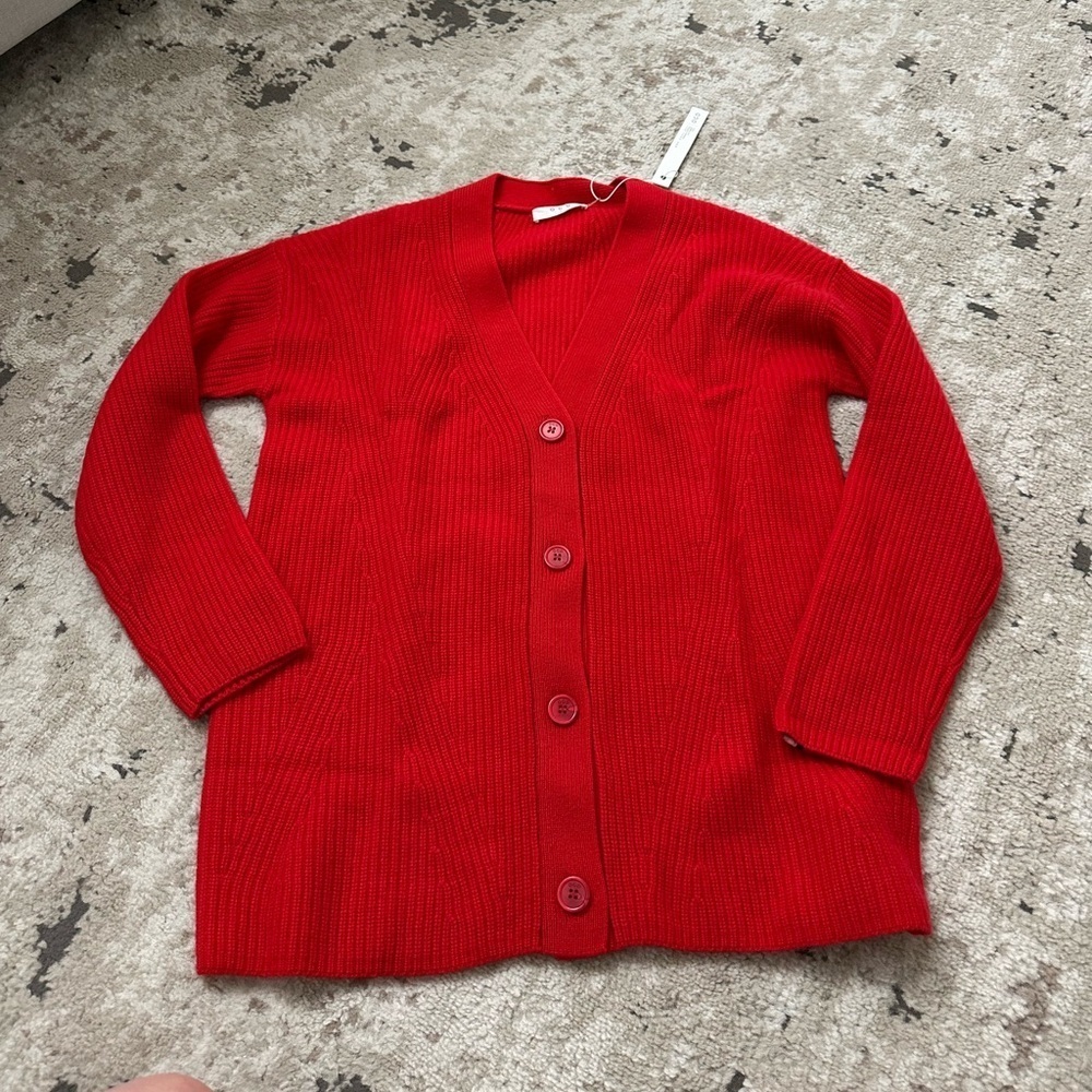 One Grey Day Solomon Cardigan Size Small - Red